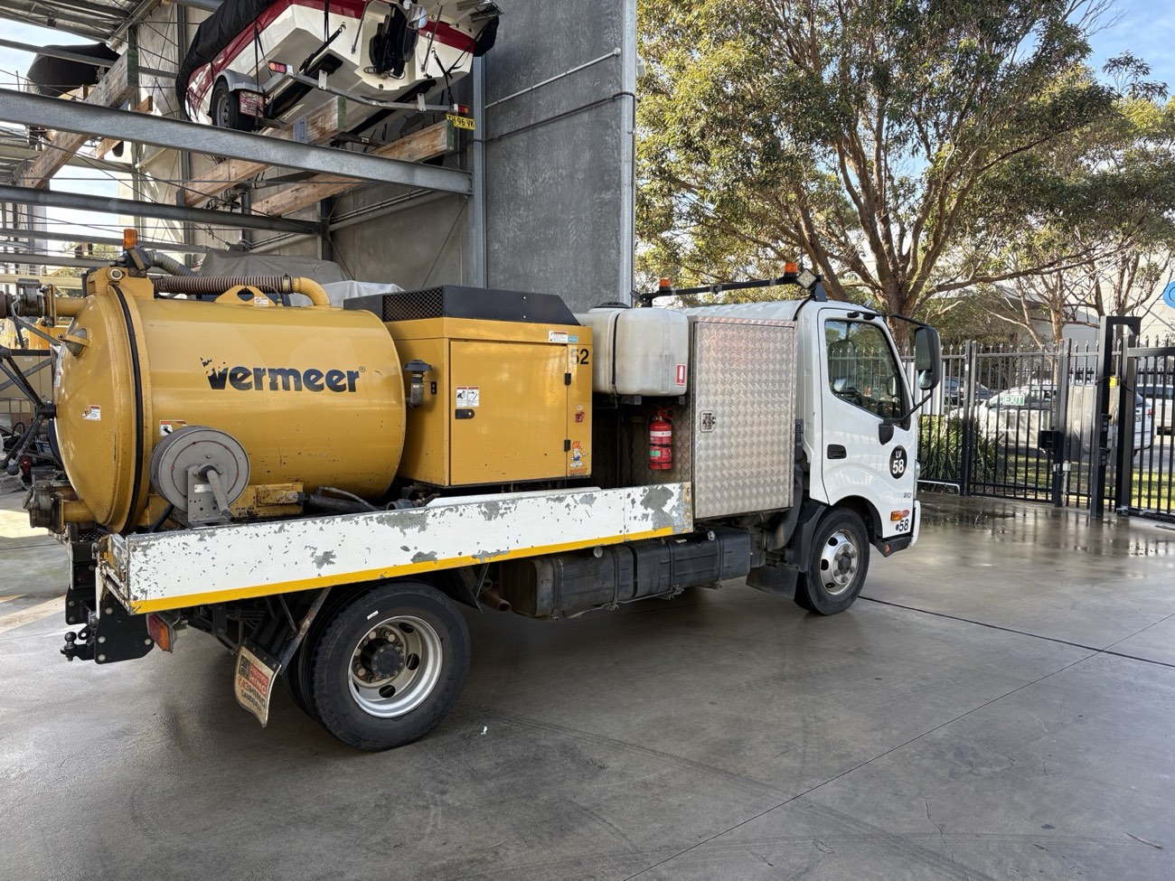 Duke Civil's compact Vermeer vacuum excavation truck